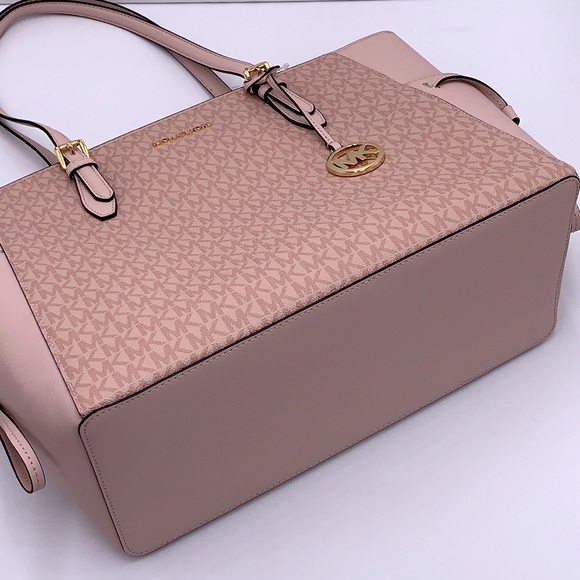 MICHAEL KORS GILLY LARGE DRAWSTRING TRAVEL TOTE BALLET SIGNATURE COLOR - Picture 8 of 14